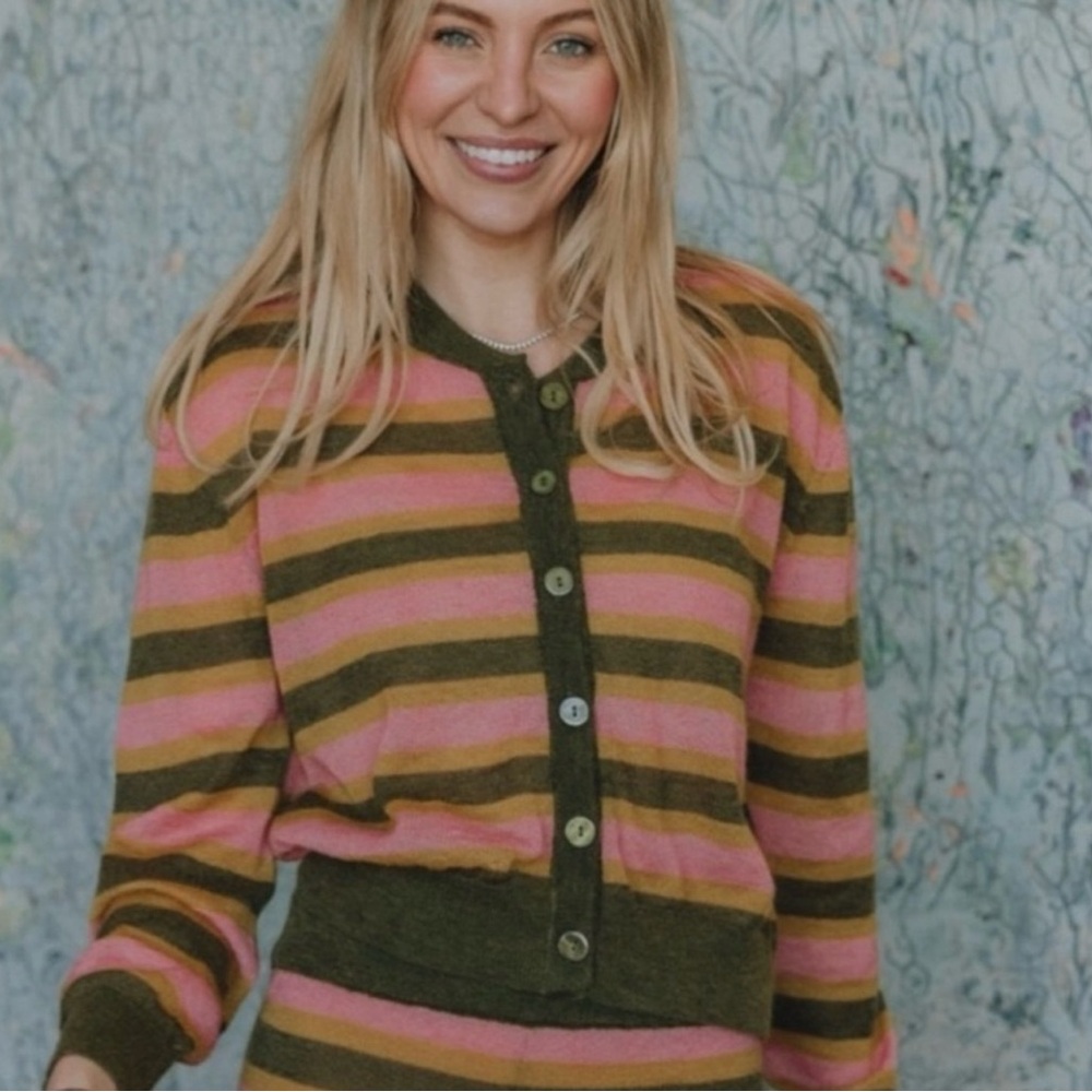 Daily Drills Striped Knit Cardigan